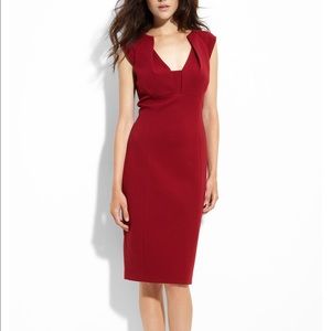 T Tahari maroon dress